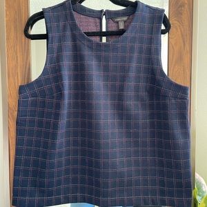 Banana Republic Navy Plaid Tank Top